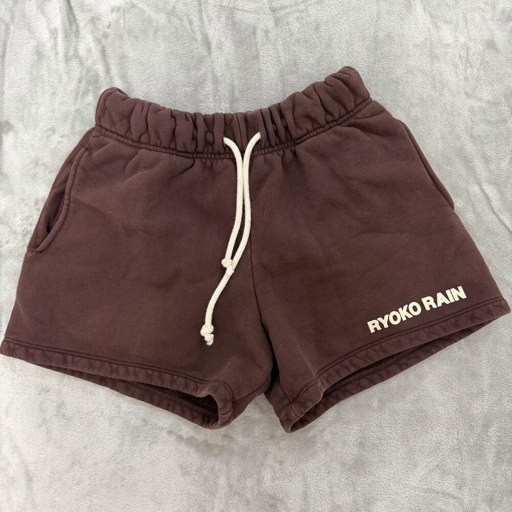Ryoko Rain Brown Heavyweight Cotton Sweatshorts Size Small Unisex Made In USA
